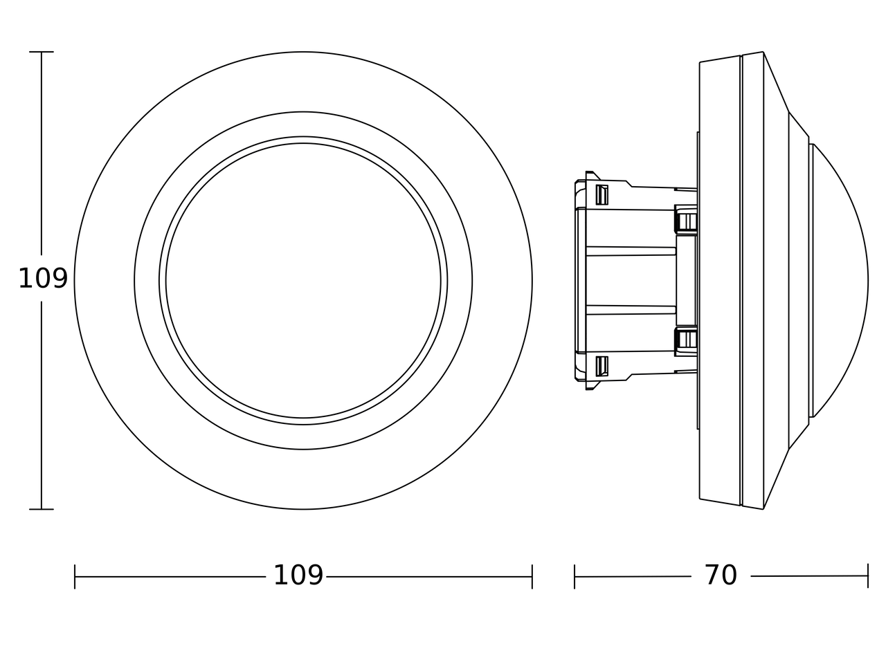 Bewegungsmelder Passiv Infrarot, Unterputz, IP20, 360° Reichweite max: Ø 8 m (50 m²) – Bild 3 von 5