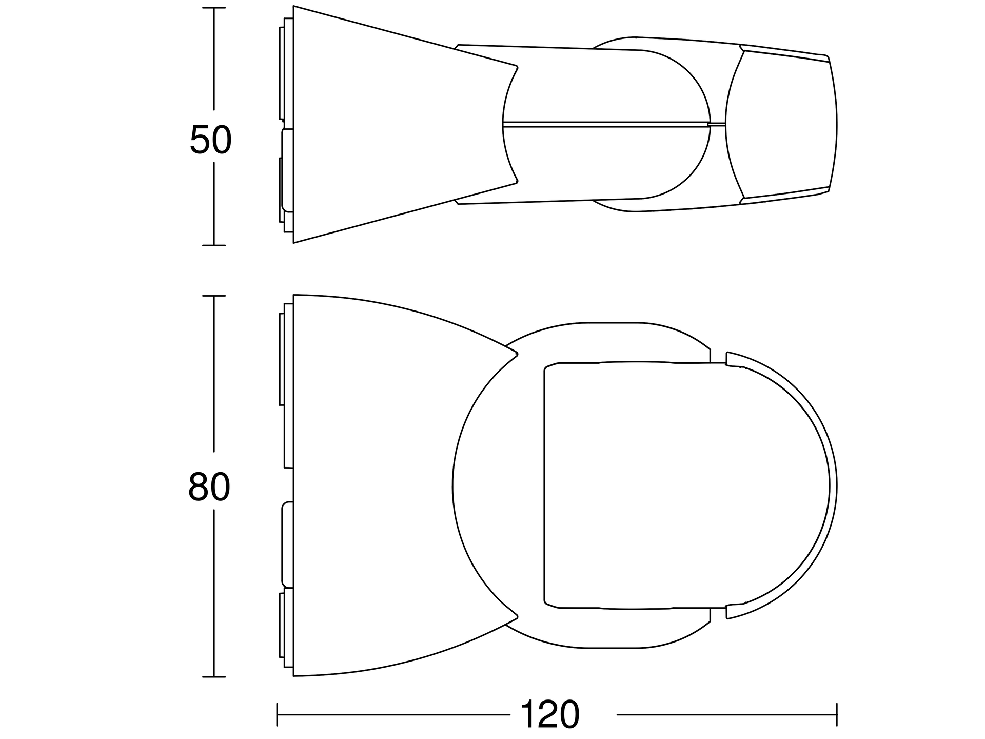 Bewegungsmelder IS 1 schwarz, Passiv Infrarot, Aufputz, IP54, 120° Reichweite max: r = 10 m (105 m²) – Bild 2 von 4