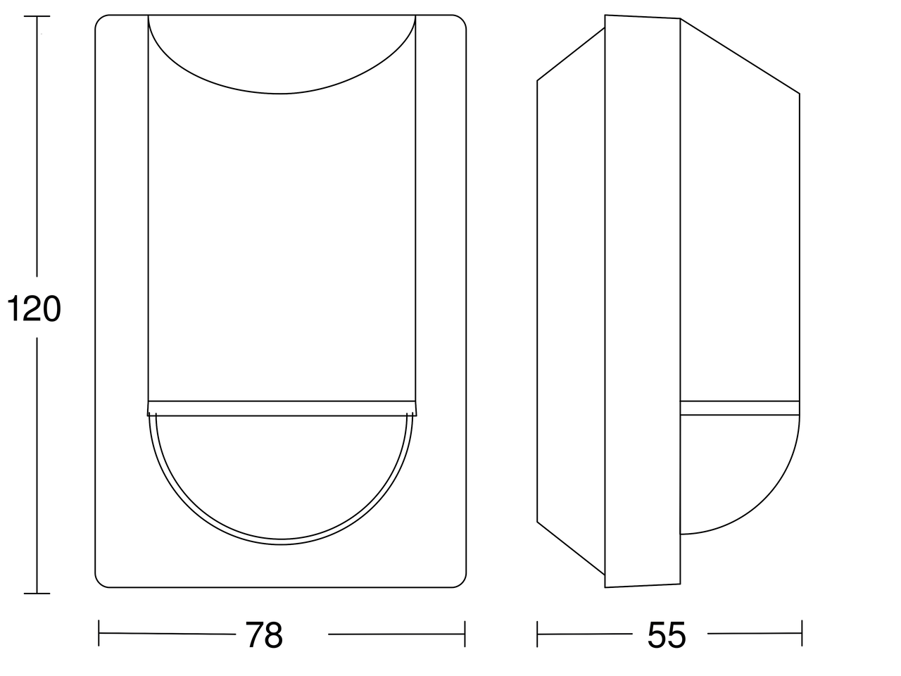 Bewegungsmelder IS 2180-2 schwarz, Passiv Infrarot, Aufputz, IP54, 180° Reichweite max: r = 12 m (226 m²) – Bild 2 von 5