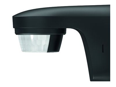 Bewegungsmelder für Wandmontage, Lichtsteuerung, 180°, max. 12 m, schwarz, IP 55