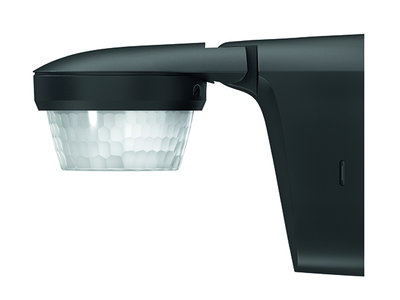 Bewegungsmelder für Wandmontage, Lichtsteuerung, 360°, max. 12 m, schwarz, IP 55