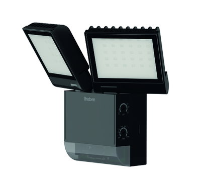 LED-Strahler mit Bewegungsmelder, schwarz, 4000 K, 2x900 lm