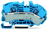 2-Leiter-Verteilereinspeiseklemme 16 mm² seitliche und mittige Beschriftung blau