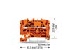 2-Leiter-Durchgangsklemme 2,5 mm² für Anwendungen Ex e II geeignet orange