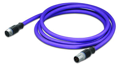 PROFIBUS-Leitung M12B-Buchse  axial M12B-Stecker  axial violett