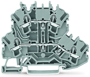 Doppelstockklemme Durchgangs-/Durchgangsklemme L/L grau