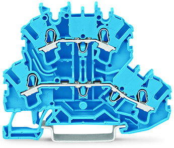 Doppelstockklemme Durchgangs-/Durchgangsklemme N/N blau