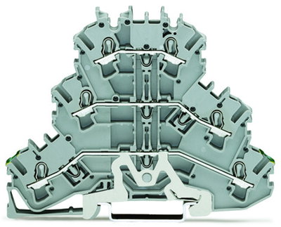 Dreistockklemme Schutzleiter-/Durchgangs-/Durchgangsklemme 2,5 mm² grau