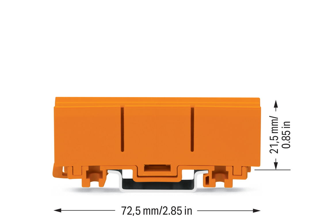 Befestigungsadapter,für ein- und zweireihige Klemmen,Serie 2273,orange – Bild 2 von 2