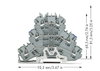 Dreistockklemme Schutzleiter-/Durchgangs-/Durchgangsklemme 2,5 mm² grau