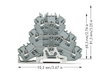 Dreistockklemme Schutzleiter-/Durchgangs-/Durchgangsklemme 2,5 mm² grau
