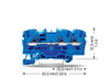 3-Leiter-Durchgangsklemme 4 mm² für Anwendungen Ex e II u. Ex i geeignet blau