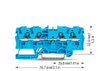4-Leiter-Durchgangsklemme 4 mm² für Anwendungen Ex e II u. Ex i geeignet blau
