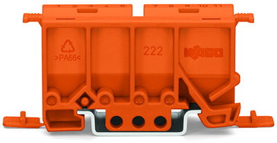 Befestigungsadapter Serie 222 zur Montage auf TS 35/Schraubmontage orange