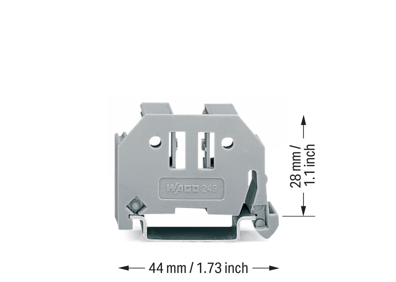 Schraubenlose Endklammer,10 mm breit,für Tragschiene 35 x 15 und 35 x 7,5,grau – Bild 2 von 2