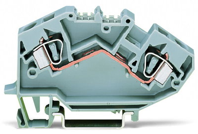 2-Leiter-Durchgangsklemme 6 mm² mittige Beschriftung grau