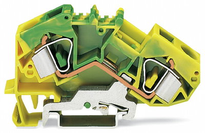 2-Leiter-Schutzleiterklemme 16 mm² mittige Beschriftung grün-gelb