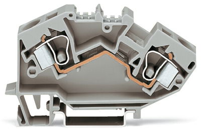 2-Leiter-Durchgangsklemme 10 mm² mittige Beschriftung grau