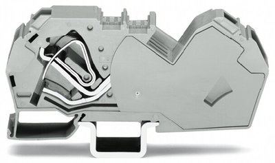 2-Leiter-Durchgangsklemme 35 mm² mit integrierter Abschlussplatte grau