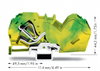 2-Leiter-Schutzleiterklemme 35 mm² mit integrierter Abschlussplatte grün-gelb