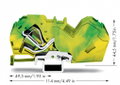 2-Leiter-Schutzleiterklemme,35 mm²,mit integrierter Abschlussplatte,grün-gelb