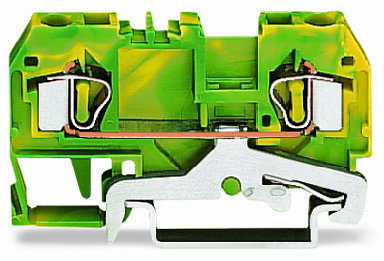 2-Leiter-Schutzleiterklemme 4 mm² mittige Beschriftung grün-gelb