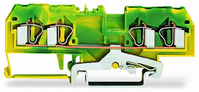 4-Leiter-Schutzleiterklemme 4 mm² mittige Beschriftung grün-gelb