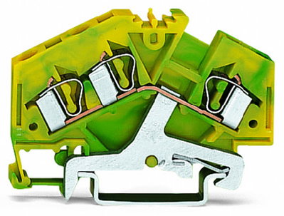 3-Leiter-Schutzleiterklemme 4 mm² mittige Beschriftung grün-gelb