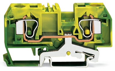 2-Leiter-Schutzleiterklemme 10 mm² mittige Beschriftung grün-gelb