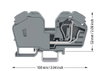 2-Leiter-Durchgangsklemme 35 mm² mit integrierter Abschlussplatte grau