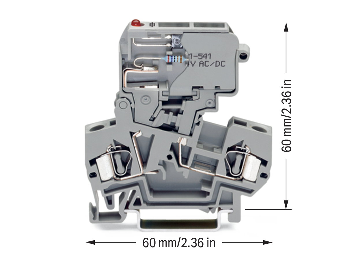 2-Leiter-Sicherungsklemme,mit schwenkbarem Sicherungshalter,für G-Sicherungseinsatz 5 x 20 mm,grau – Bild 2 von 3