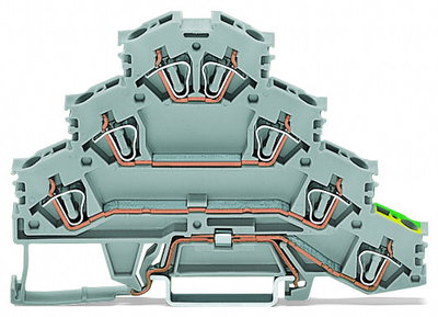 Vierstock-Reihenklemme Motoranschluss-Reihenklemme 2,5 mm² grau
