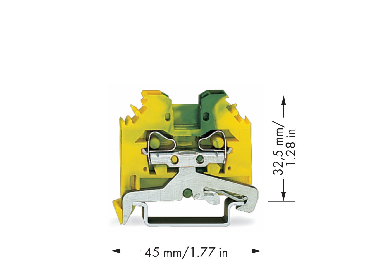 2-Leiter-Schutzleiterklemme,4 mm²,seitliche Beschriftungsaufnahmen,grün-gelb – Bild 2 von 2