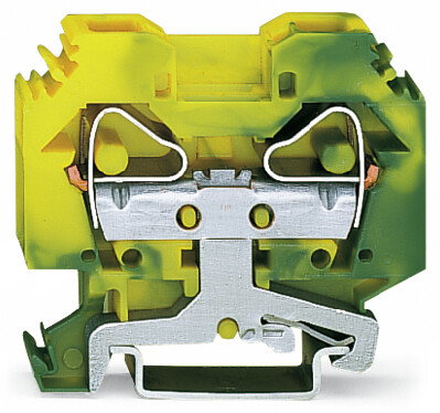 2-Leiter-Schutzleiterklemme 16 mm² seitliche Beschriftungsaufnahmen grün-gelb