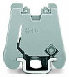 Schraubenlose Endklammer 6 mm breit mit WMB beschriftbar grau