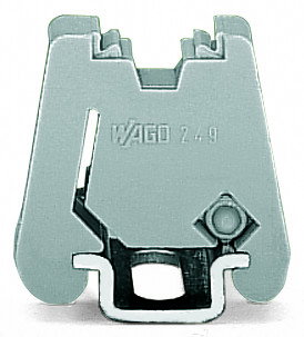 Schraubenlose Endklammer 6 mm breit mit WMB beschriftbar grau