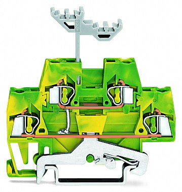 Doppelstockklemme 4-Leiter-Schutzleiterklemme 2,5 mm² grün-gelb