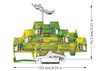 Dreistockklemme 6-Leiter-Schutzleiterklemme 2,5 mm² grün-gelb
