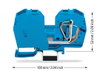 2-Leiter-Durchgangsklemme 35 mm² mit integrierter Abschlussplatte blau