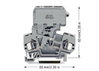 2-Leiter-Sicherungsklemme mit schwenkbarem Sicherungshalter für G-Sicherungseinsatz 5 x 20 mm grau