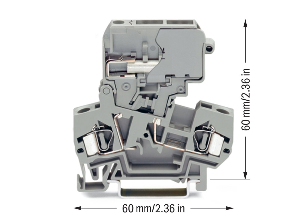 2-Leiter-Trennklemme,für Tragschiene 35 x 15 und 35 x 7,5,4 mm²,grau – Bild 2 von 3