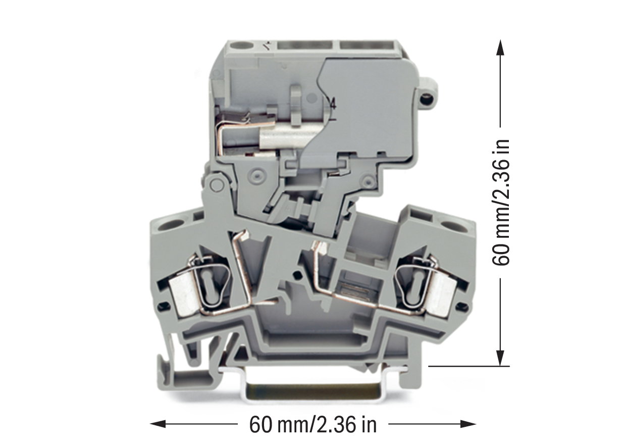 2-Leiter-Trennklemme,für Tragschiene 35 x 15 und 35 x 7,5,4 mm²,grau – Bild 2 von 3