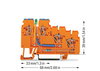 3-Leiter-Initiatoreneinspeiseklemme LED grün 2,5 mm² orange