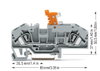 2-Leiter-Trennklemme mit Prüfmöglichkeit Trennmesserhalter orange grau