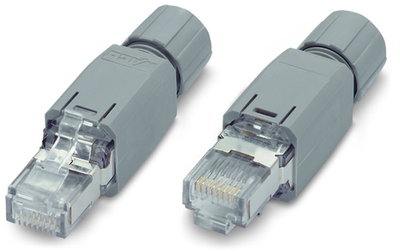 ETHERNET-Stecker RJ-45, IP20 ETHERNET 10/100 Mbit/s feldkonfektionierbar lichtgrau