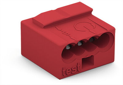 MICRO-Verbindungsdosenklemme für eindrähtige Leiter Ø max. 0,8 mm rot