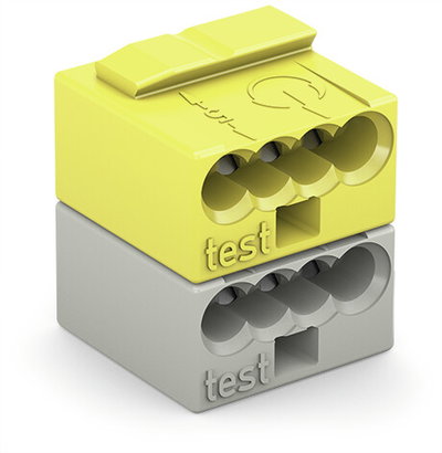 4-Leiter-Buchsenklemme PUSH WIRE® Ø 0,8 mm lichtgrau/gelb