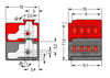 4-Leiter-Buchsenklemme PUSH WIRE® Ø 0,8 mm dunkelgrau/rot