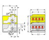 4-Leiter-Buchsenklemme PUSH WIRE® Ø 0,8 mm lichtgrau/gelb