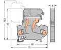 2-Leiter-Trennklemme,für Tragschiene 35 x 15 und 35 x 7,5,4 mm²,grau
